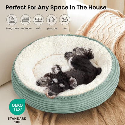 Royal Blue Round Donut Pet Bed