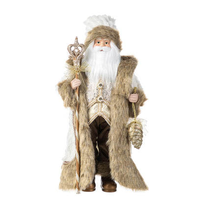 Blue Velvet Santa Figurine, 18 Inch