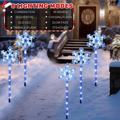 Solar Snowflake Pathway Lights, 10 Pack