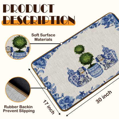 Chinoiserie Dachshund Doormat, 17 x 30 Inch