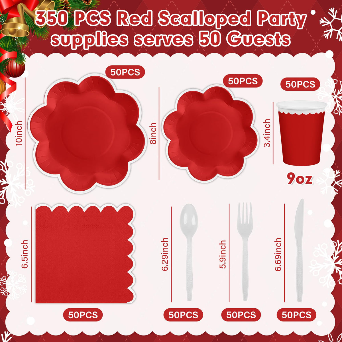 Blue and White Paper Tableware Set, Serves 50