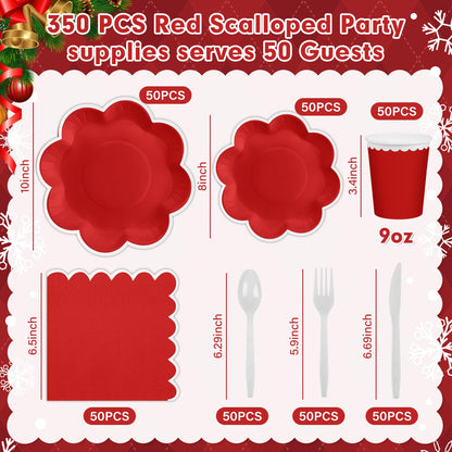 Blue and White Paper Tableware Set, Serves 50