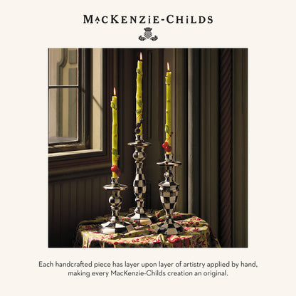 MacKenzie-Childs Sky Check Pillar Candlestick