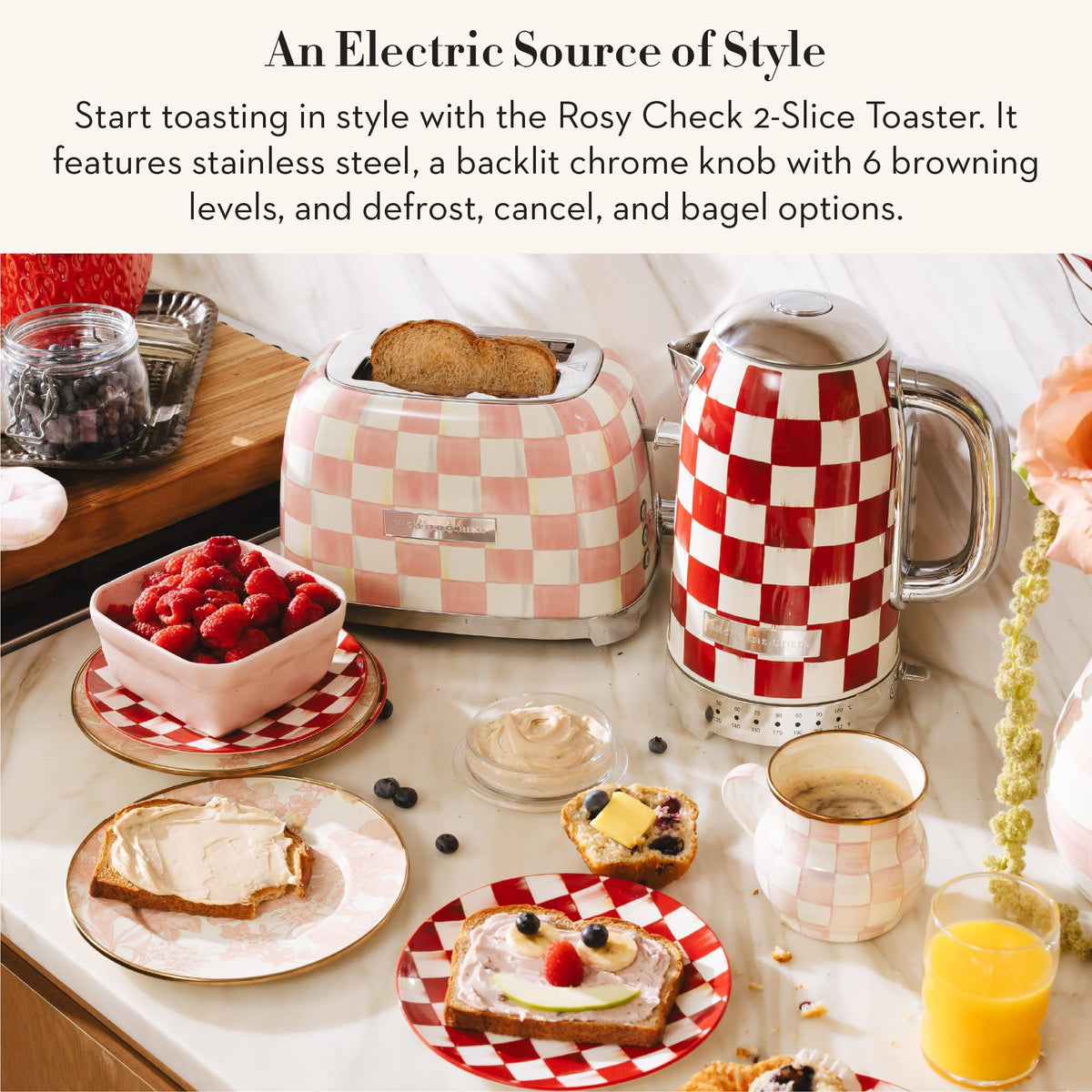 MacKenzie-Childs 2-Slice Toaster, Royal Check