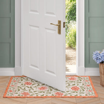 Laura Ashley Indigo Floral Crochet Border Runner Rug