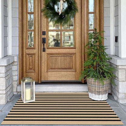 Navy and White Striped Cotton Rug, 28x43