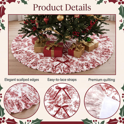 Blue Chinoiserie Christmas Tree Skirt, 48 Inch