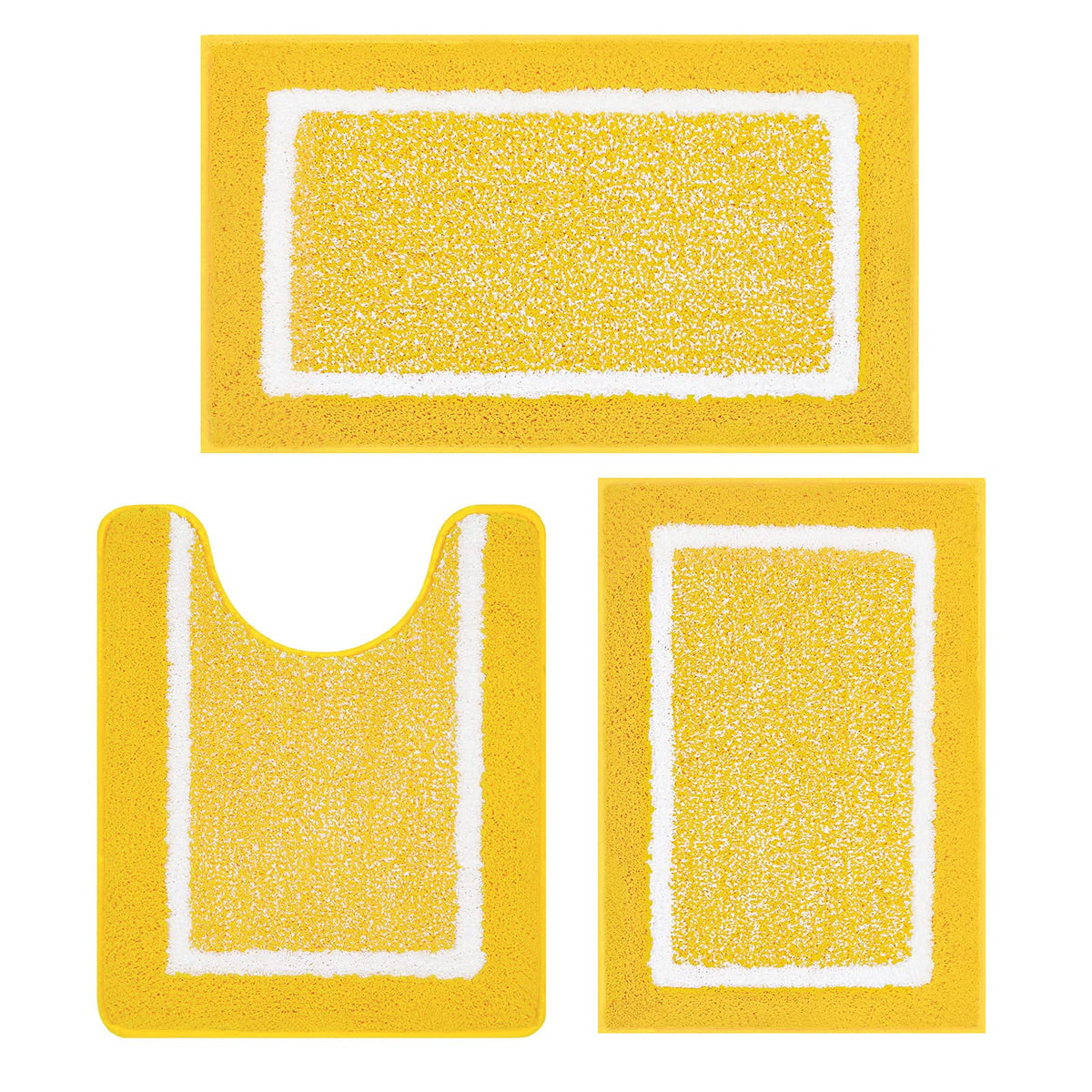 Shaggy Microfiber Bath Rug Set, 3 Piece