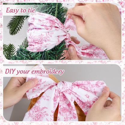 Blue Chinoiserie Floral Wreath Sash, Set of 2