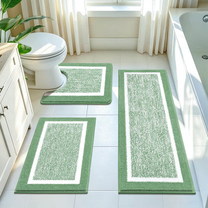 Shaggy Microfiber Bath Rug Set, 3 Piece