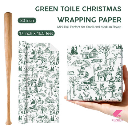 Blue Toile Christmas Wrapping Paper