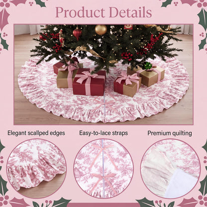 Blue Chinoiserie Christmas Tree Skirt, 48 Inch