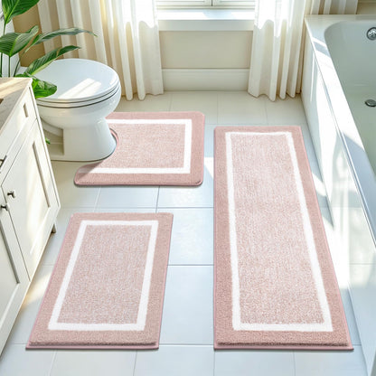 Shaggy Microfiber Bath Rug Set, 3 Piece
