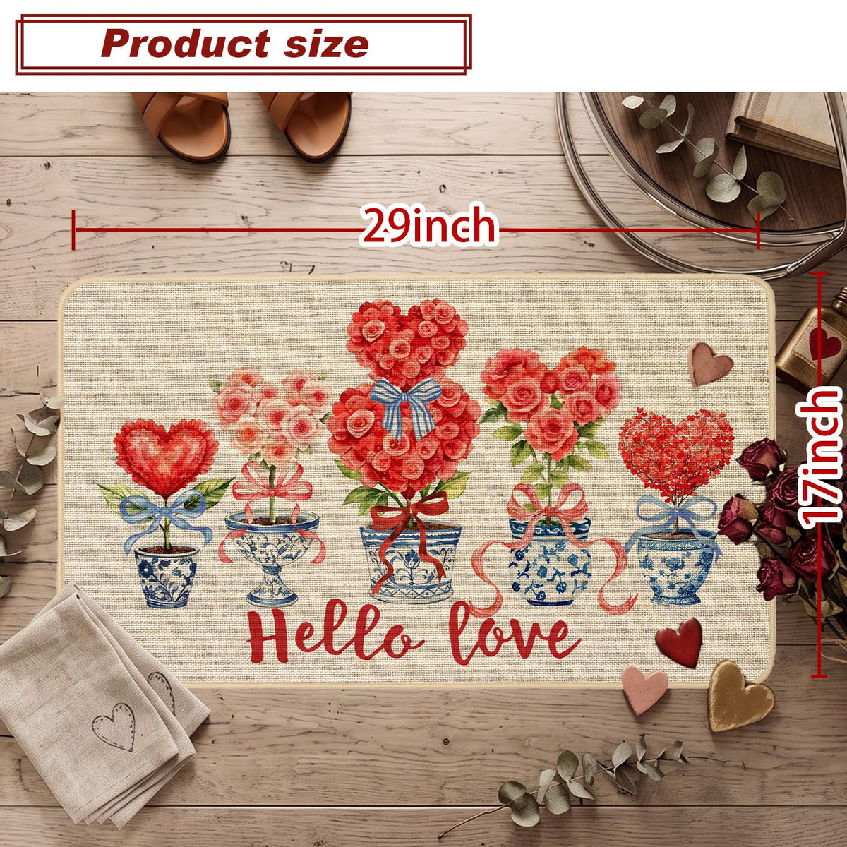 Chinoiserie Christmas Doormat, 17 x 29 Inch