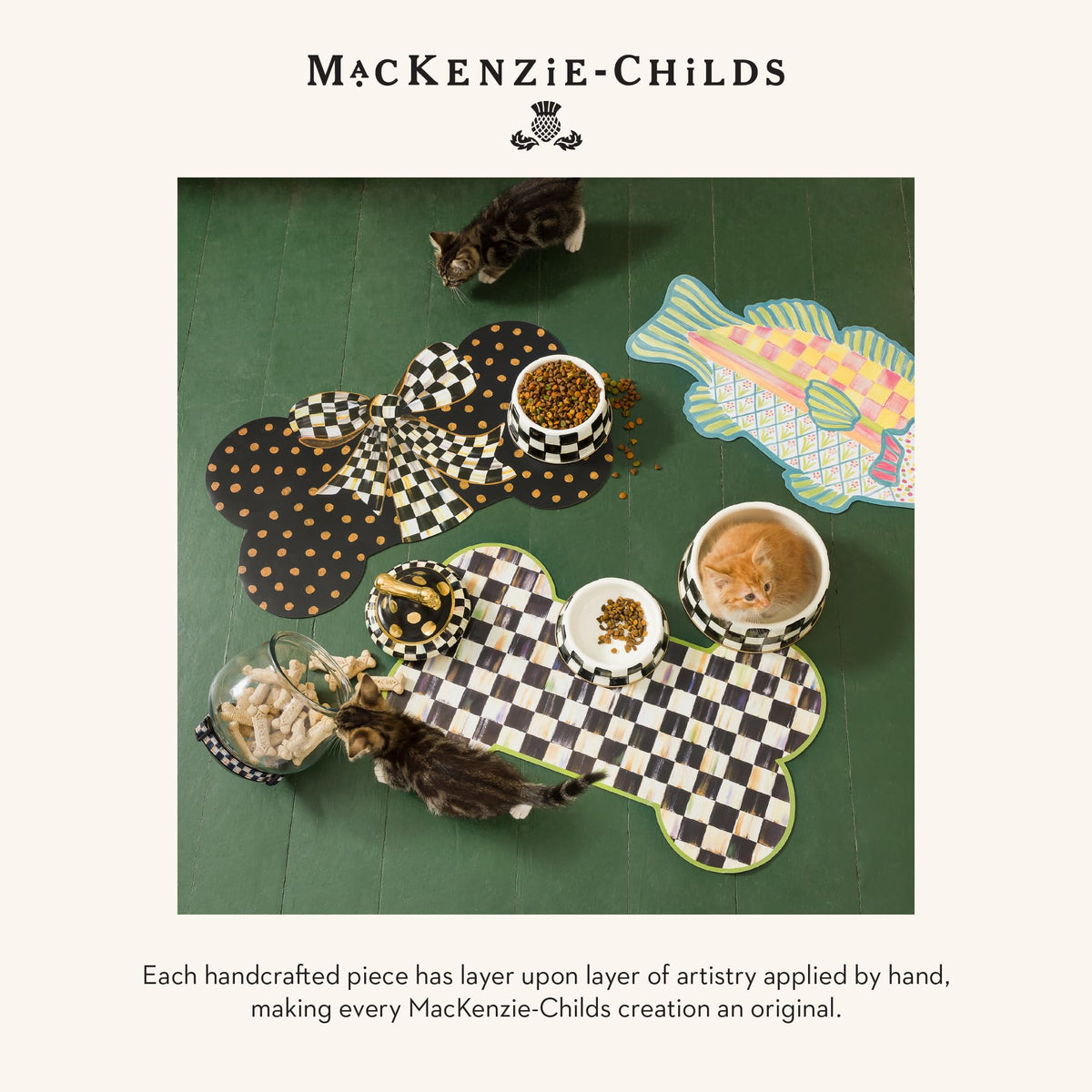 MacKenzie-Childs Pup Placemat, Royal Check