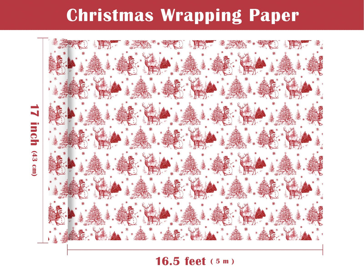 Blue Toile Christmas Wrapping Paper
