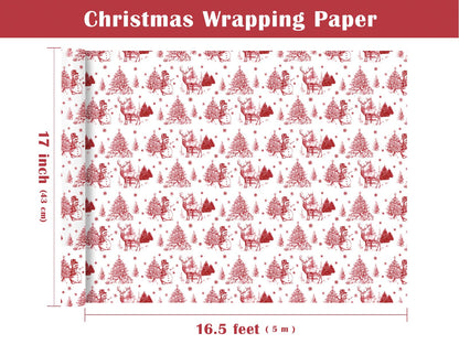 Blue Toile Christmas Wrapping Paper