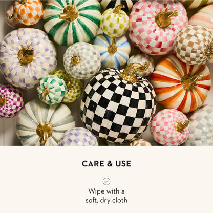 MacKenzie-Childs Resin Pumpkin, Royal Check