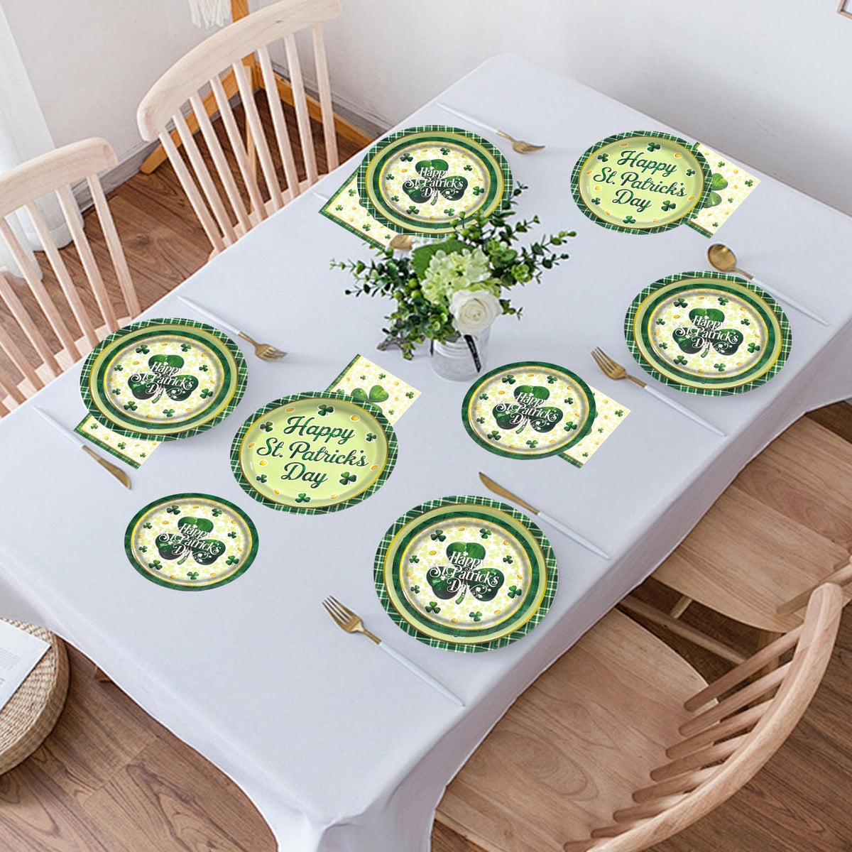 Blue and White Floral Paper Plates and Napkins, Serves 20