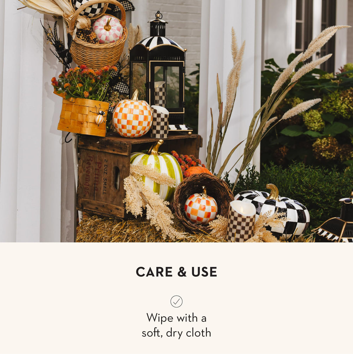 MacKenzie-Childs Resin Pumpkin, Royal Check