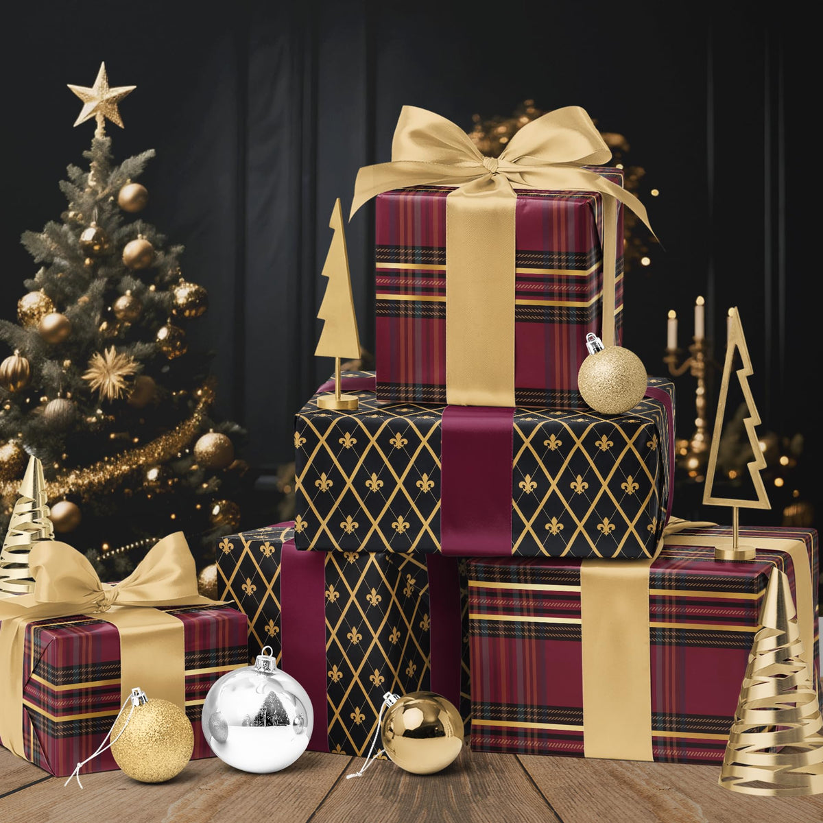 Nutcracker Reversible Christmas Wrapping Paper, 33 Ft