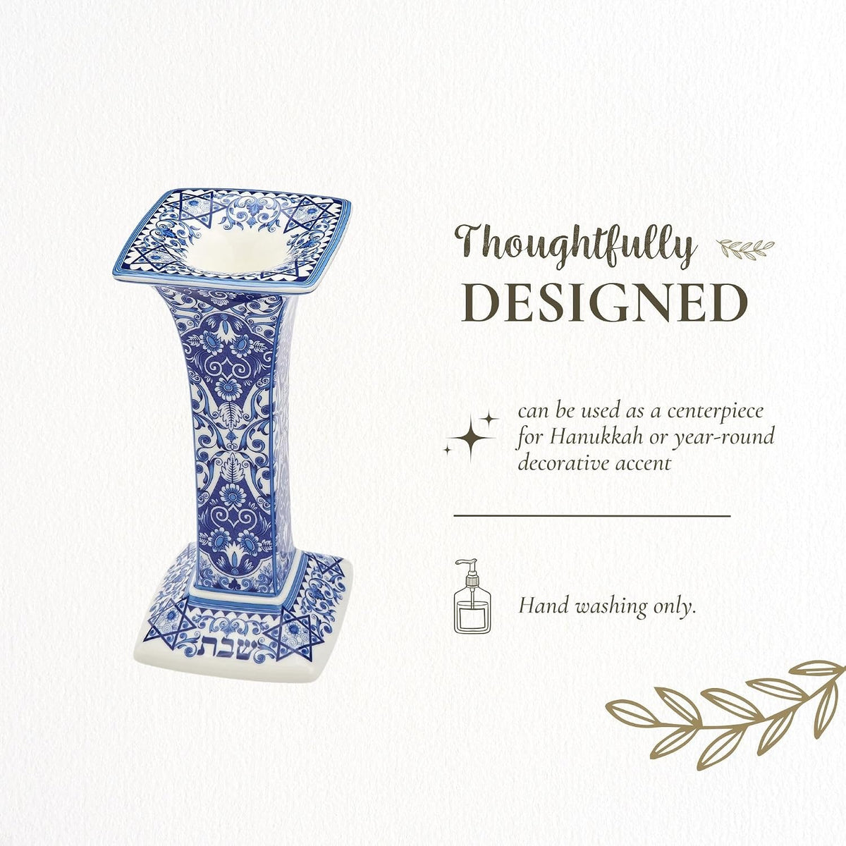 Spode Judaica Sabbath Candlesticks, Set of 2