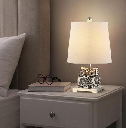 Justina Owl Mini Table Lamp, Ceramic