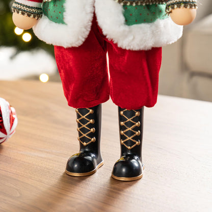 Blue Velvet Santa Figurine, 18 Inch