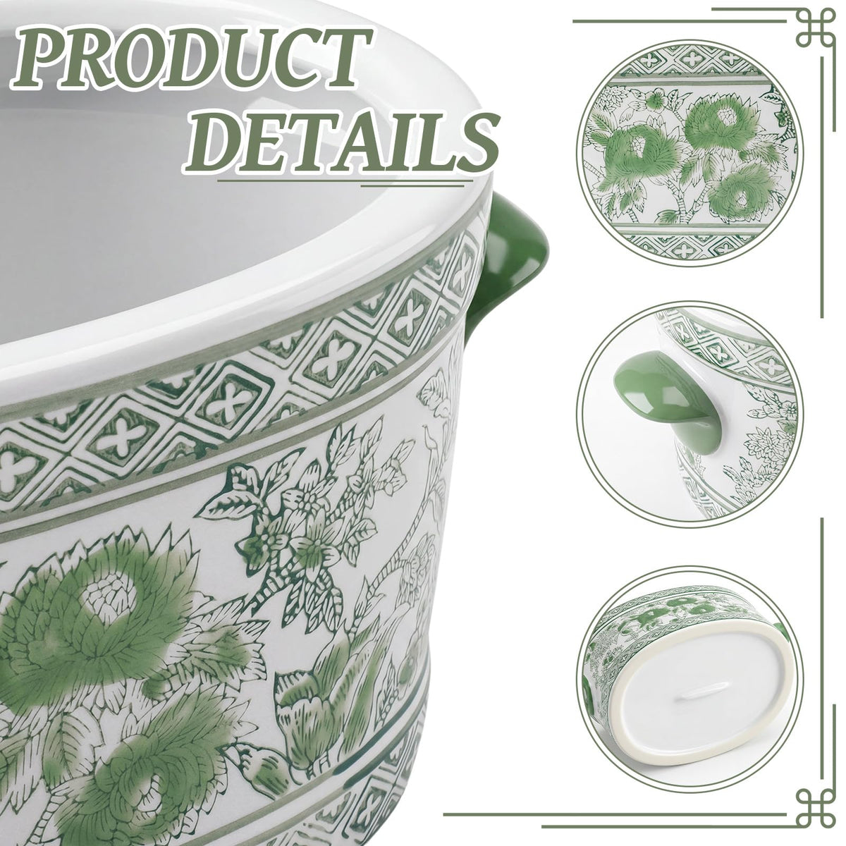 Blue and White Chinoiserie Oval Planter