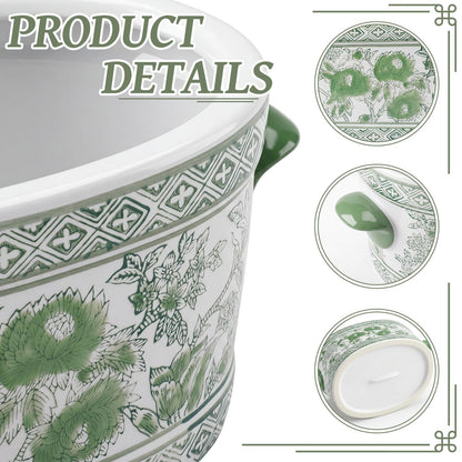 Blue and White Chinoiserie Oval Planter