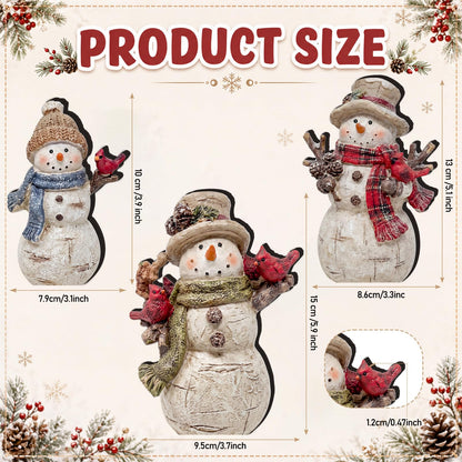 Chinoiserie Wooden Snowmen, Set of 3