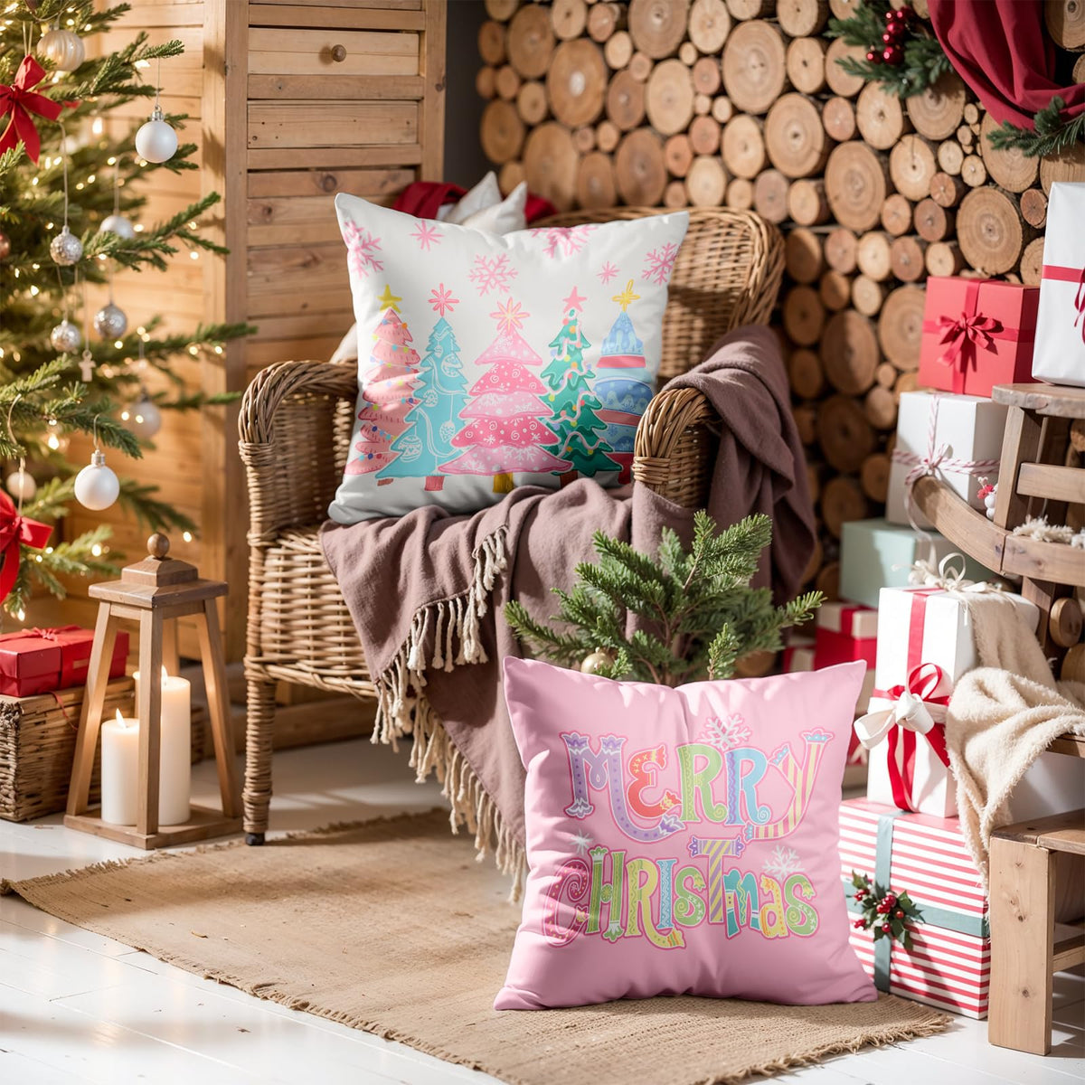 Navy Velvet Christmas Pillow Covers, Set of 4