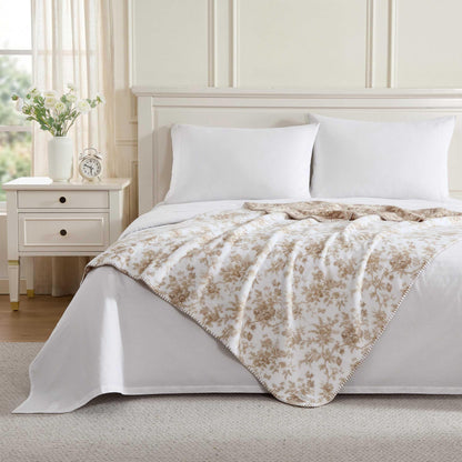 Laura Ashley Reversible Plush Throw, 50x70