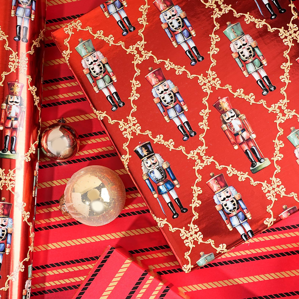 Nutcracker Reversible Christmas Wrapping Paper, 33 Ft