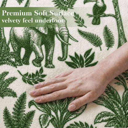 Washable French Toile Area Rug