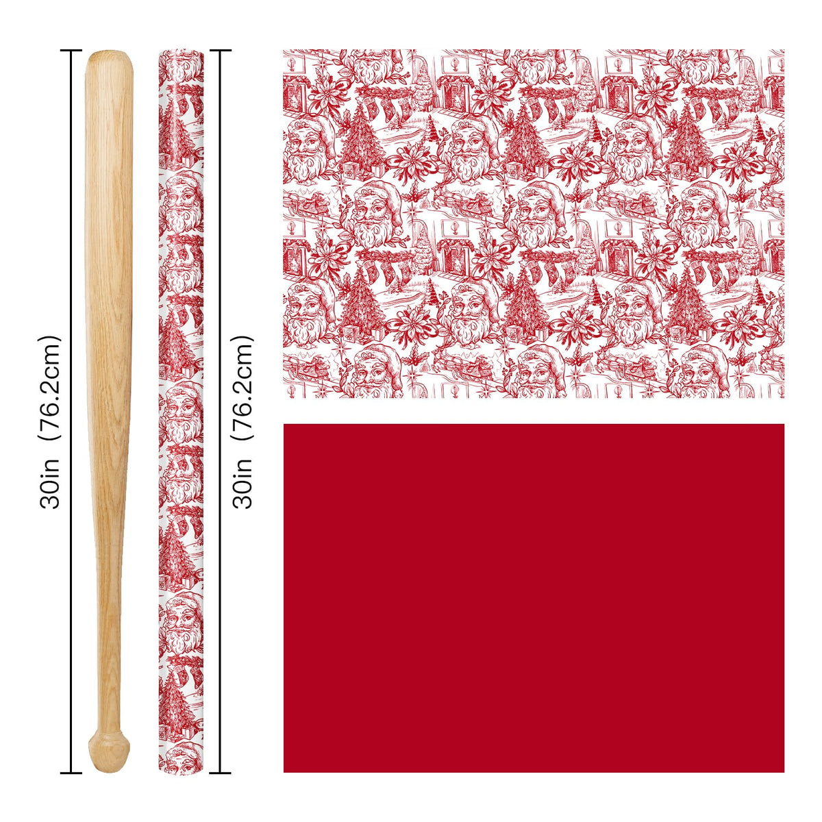 Reversible Toile Christmas Wrapping Paper