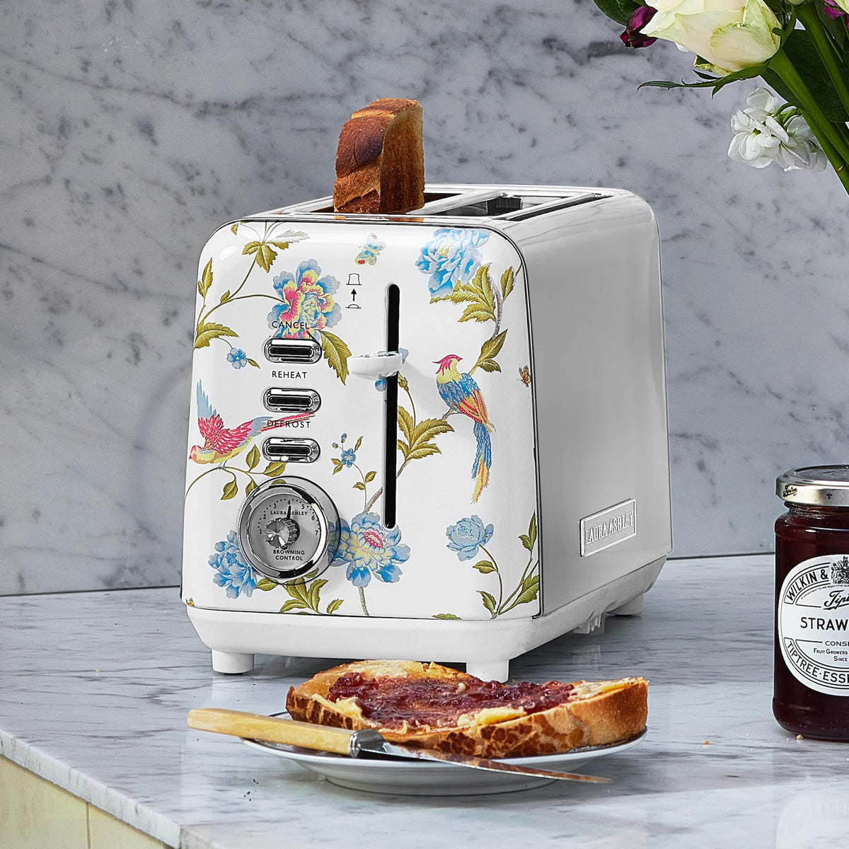 Laura Ashley Wide Slot 2-Slice Toaster
