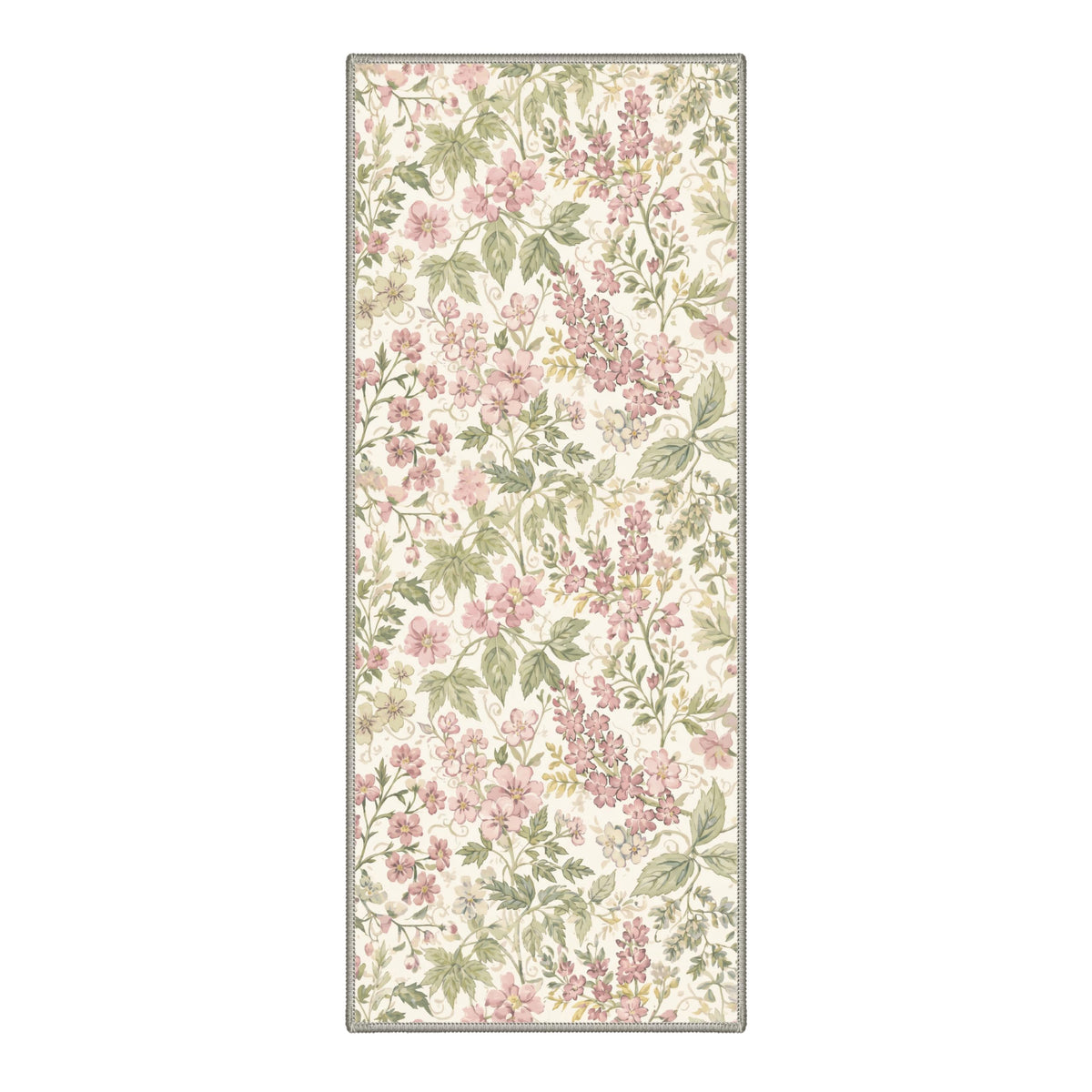 Bavni Dusty Blue Floral Washable Rug