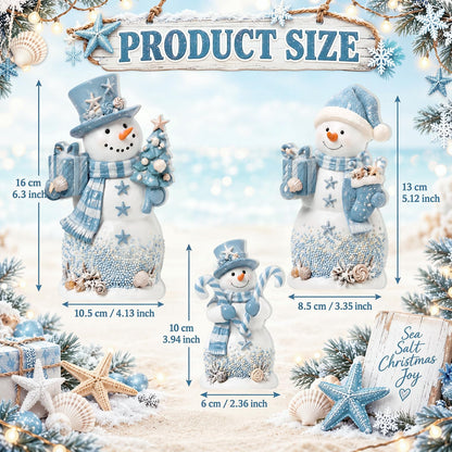 Chinoiserie Wooden Snowmen, Set of 3