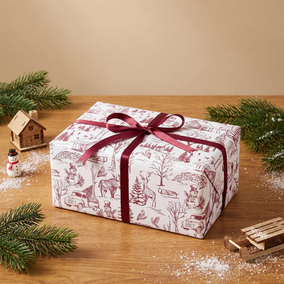 Blue Toile Christmas Wrapping Paper
