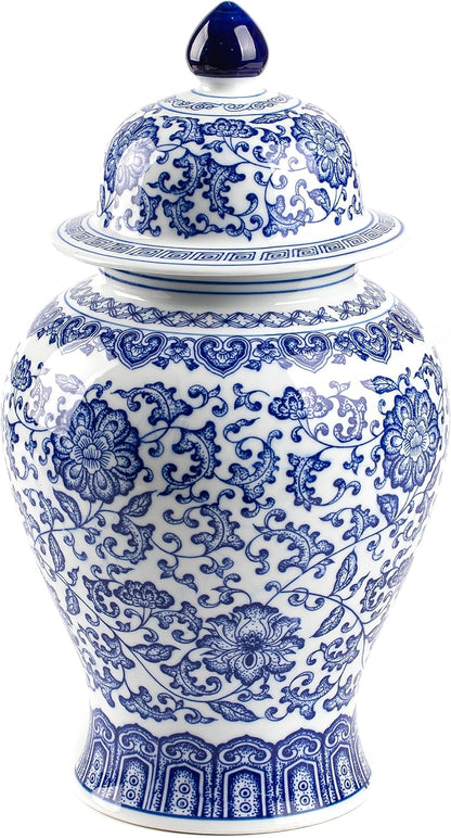 Blue and White Ginger Jar, 9.8 or 15 Inch