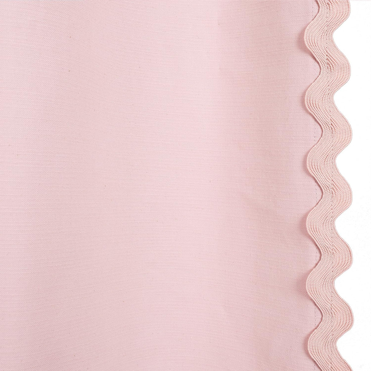 Scalloped Cotton Shower Curtain, White and Blue
