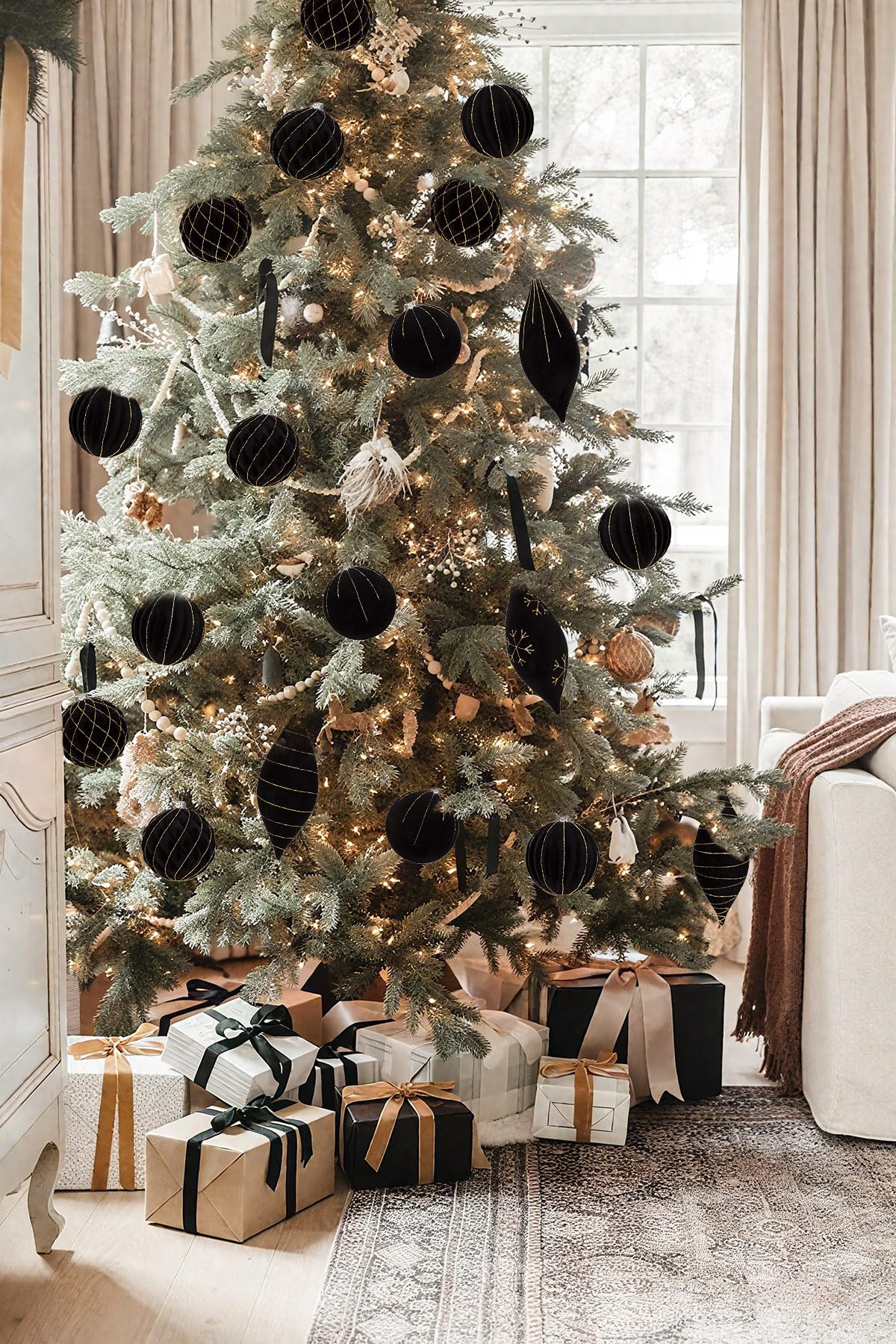 Royal Blue Velvet Christmas Ornament Balls, Set of 12