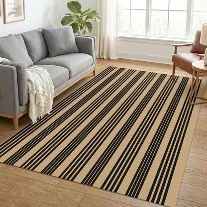 Navy and White Striped Cotton Rug, 28x43