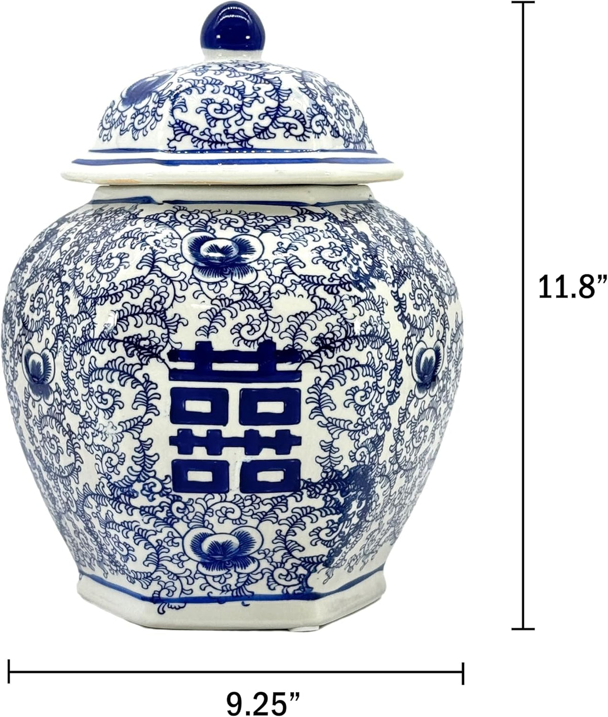Blue and White Chinoiserie Ginger Jar, 12 or 14 Inch