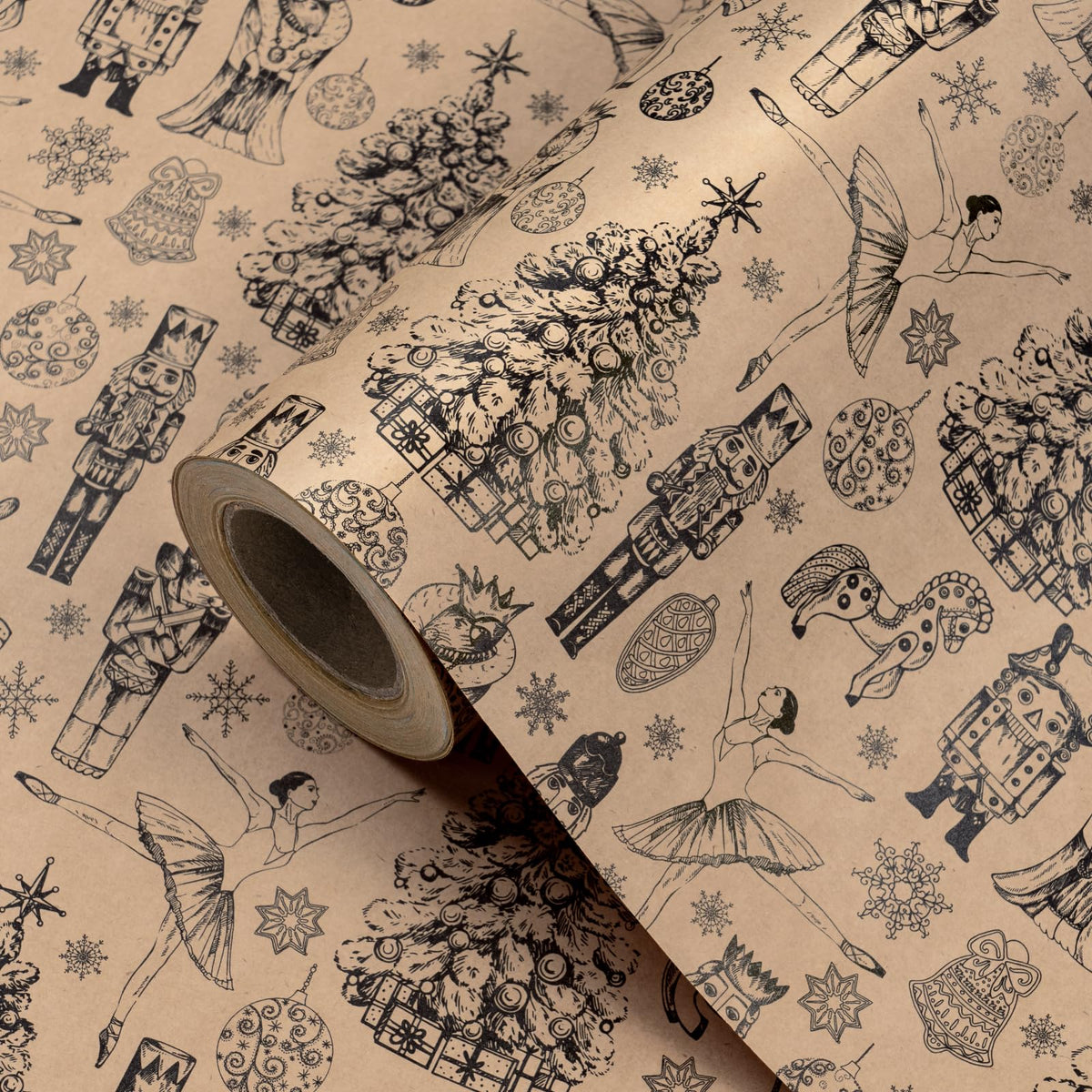 Blue Toile Christmas Wrapping Paper
