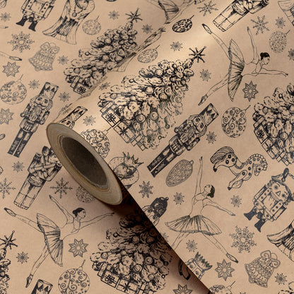 Blue Toile Christmas Wrapping Paper