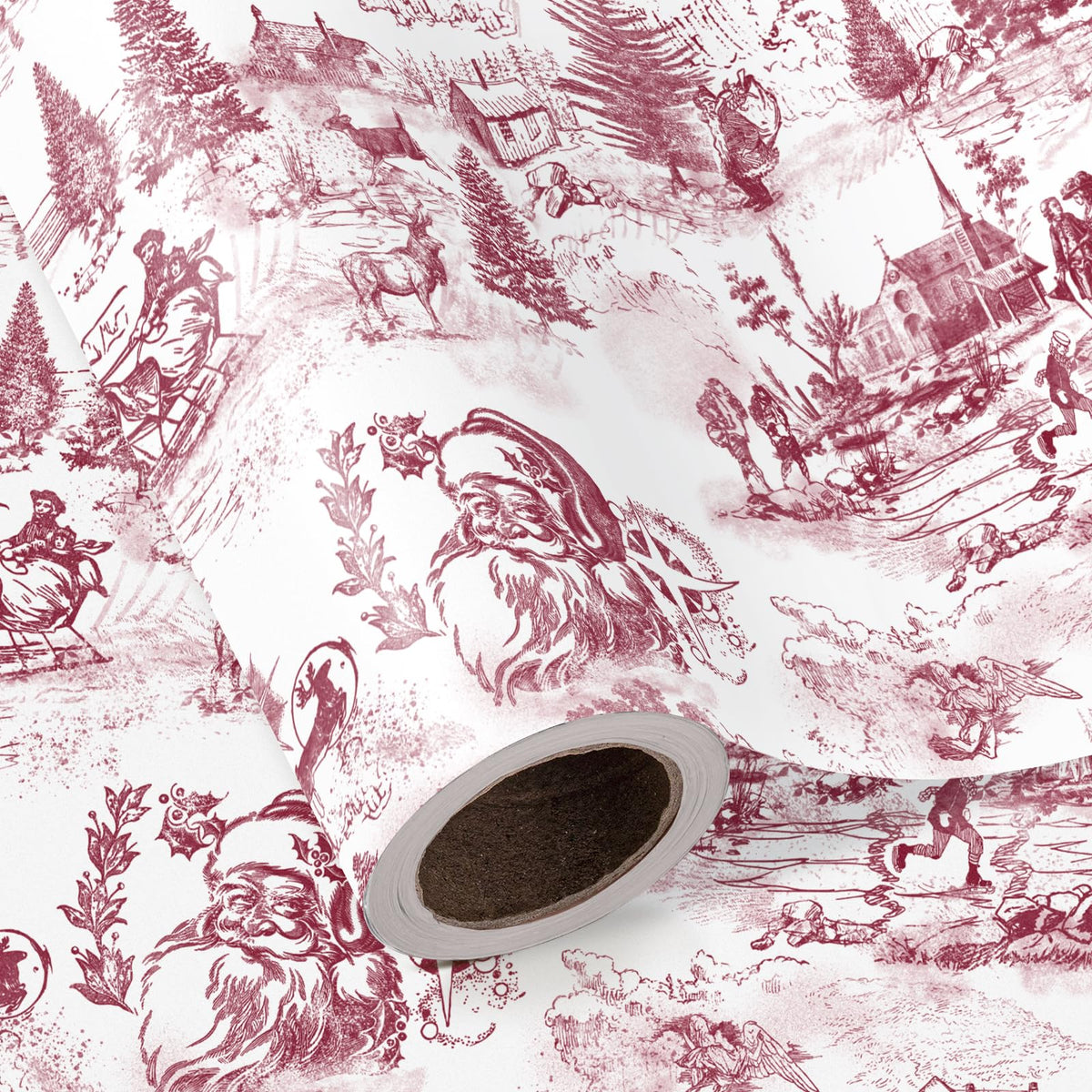 Blue Toile Christmas Wrapping Paper