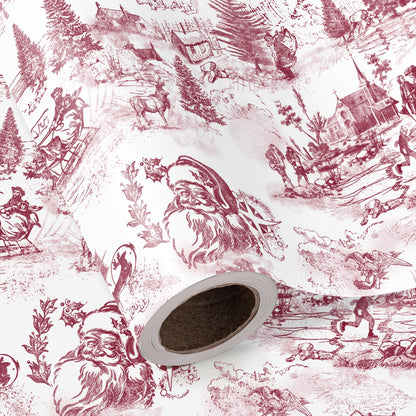Blue Toile Christmas Wrapping Paper