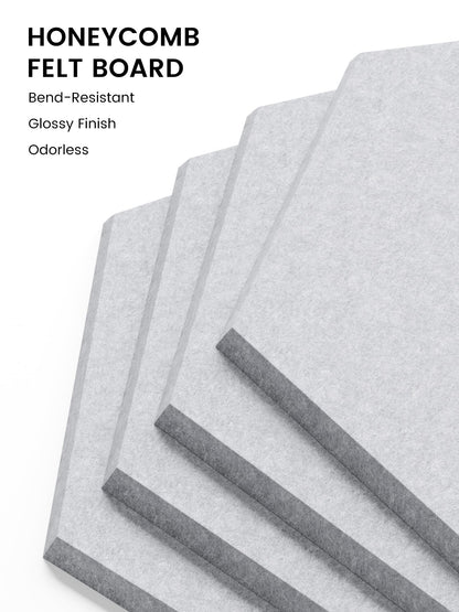 Blue Hexagon Felt Pin Board Tiles, 12 Pack